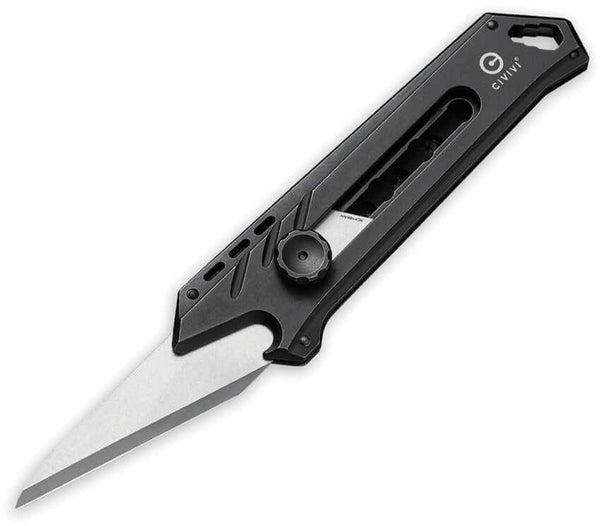 Civivi Mandate Utility Knife Black Titanium Stonewashed 9Cr18MoV - Knives.mx