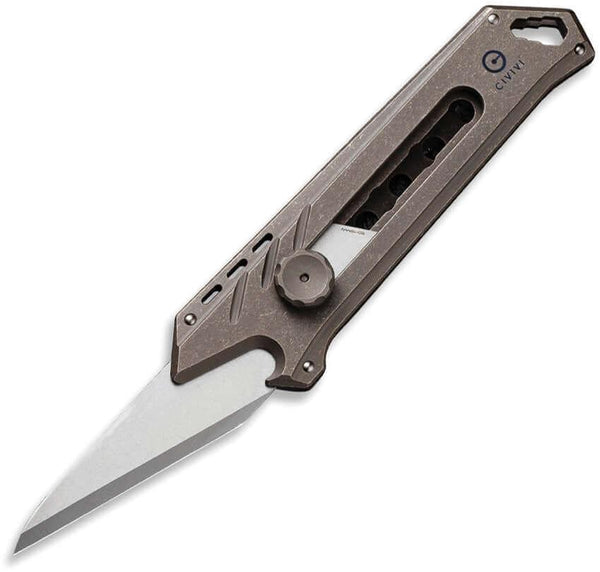 Civivi Mandate Utility Knife Bronze Titanium Stonewashed 9Cr18MoV - Knives.mx