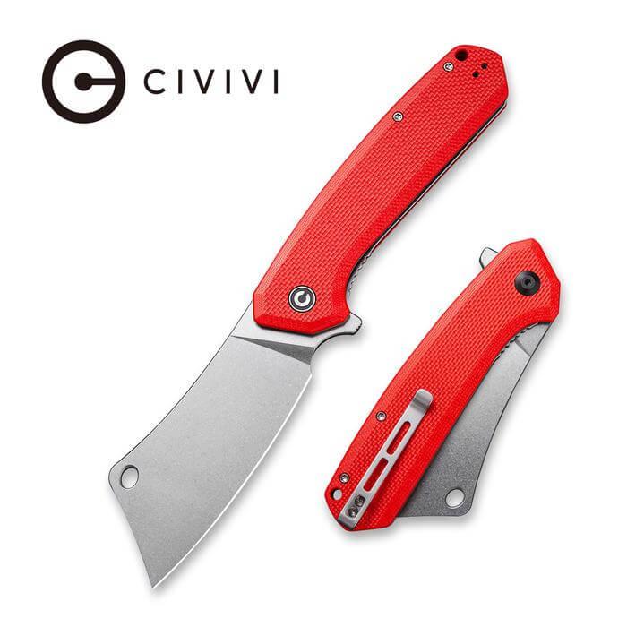 Civivi Mastodon Red Coarse G10 Handle Stonewashed 9Cr18MoV - Knives.mx