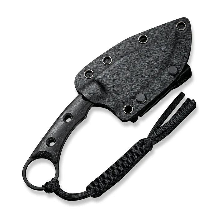 Civivi Midwatch Fixed Blade Black Burlap Micarta Black Stonewashed Clip Point Bohler N690 - Knives.mx