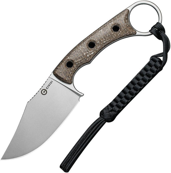 Civivi Midwatch Fixed Blade Brown Burlap Micarta Bead Blasted Clip Point Bohler N690 - Knives.mx