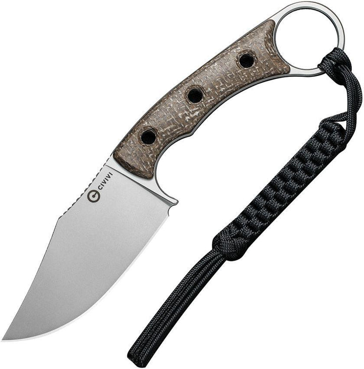 Civivi Midwatch Fixed Blade Brown Burlap Micarta Bead Blasted Clip Point Bohler N690 - Knives.mx