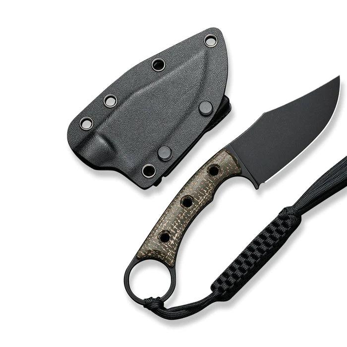 Civivi Midwatch Fixed Blade Green Burlap Micarta Black Stonewashed Clip Point Bohler N690 - Knives.mx