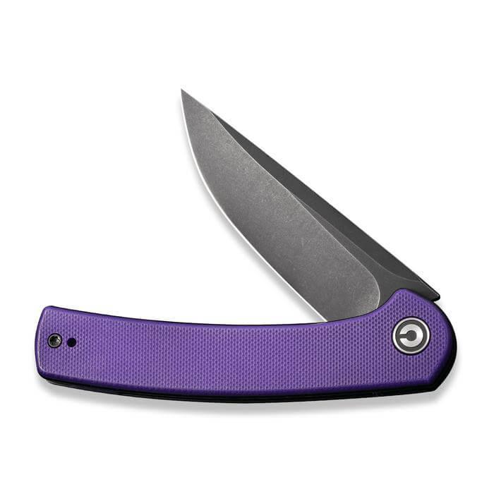 Civivi Mini Asticus Linerlock Purple G10 Black Stonewashed 10Cr15CoMoV - Knives.mx