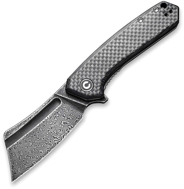 Civivi Mini Bullmastiff Carbon Fiber on G10 Damascus - Knives.mx