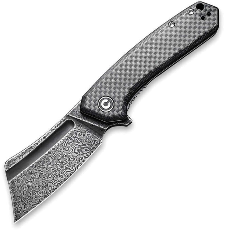 Civivi Mini Bullmastiff Carbon Fiber on G10 Damascus - Knives.mx