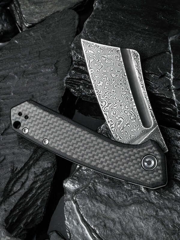 Civivi Mini Bullmastiff Carbon Fiber on G10 Damascus - Knives.mx
