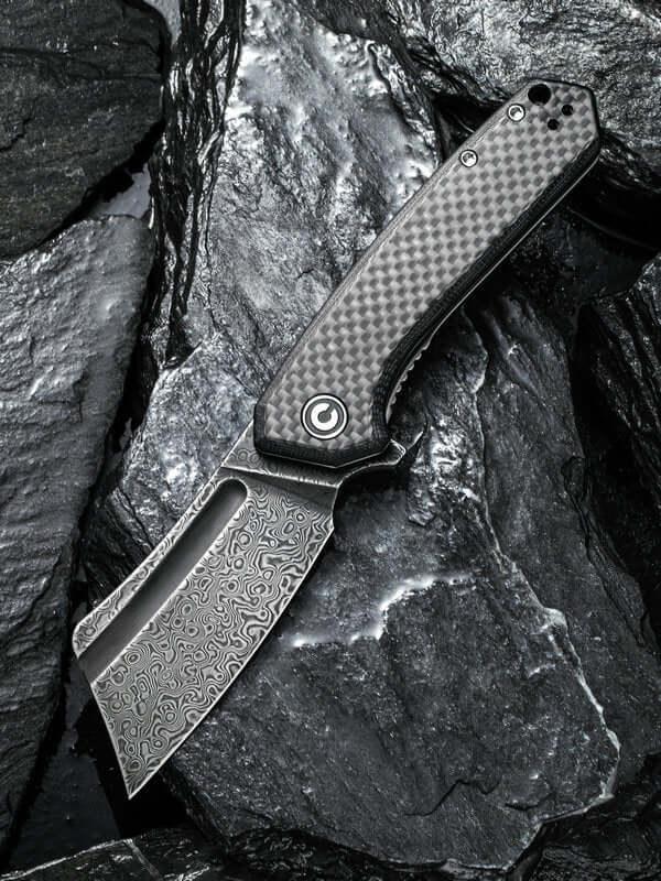Civivi Mini Bullmastiff Carbon Fiber on G10 Damascus - Knives.mx
