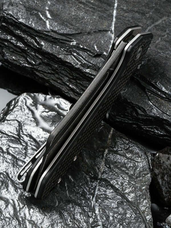 Civivi Mini Bullmastiff Carbon Fiber on G10 Damascus - Knives.mx
