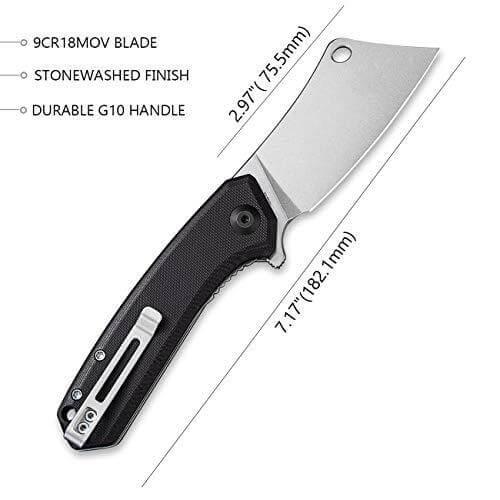 Civivi Mini Mastodon Black G10 Handle Stonewashed 9Cr18MoV - Knives.mx