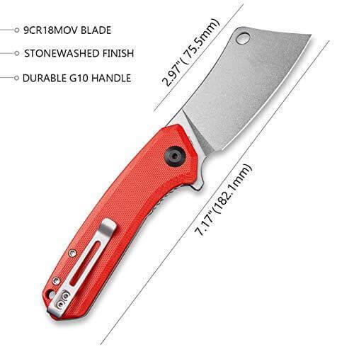 Civivi Mini Mastodon Red G10 Handle Stonewashed 9Cr18MoV - Knives.mx