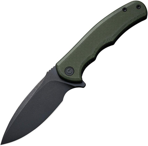 Civivi Mini Praxis Linerlock Green G10 Black Stonewashed Drop Point D2 - Knives.mx