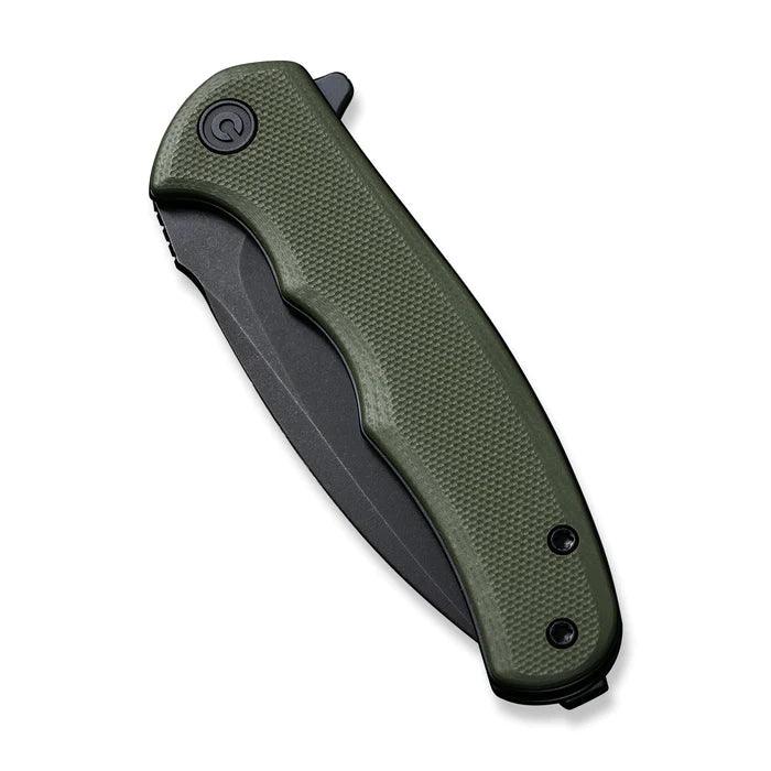 Civivi Mini Praxis Linerlock Green G10 Black Stonewashed Drop Point D2 - Knives.mx