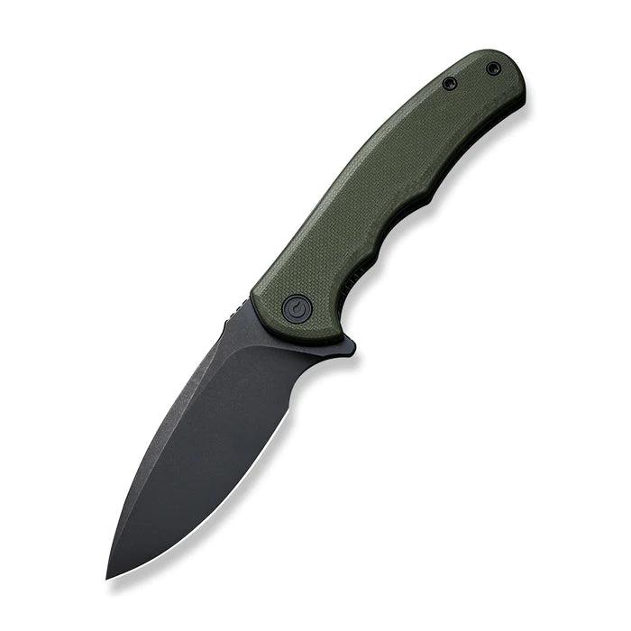 Civivi Mini Praxis Linerlock Green G10 Black Stonewashed Drop Point D2 - Knives.mx