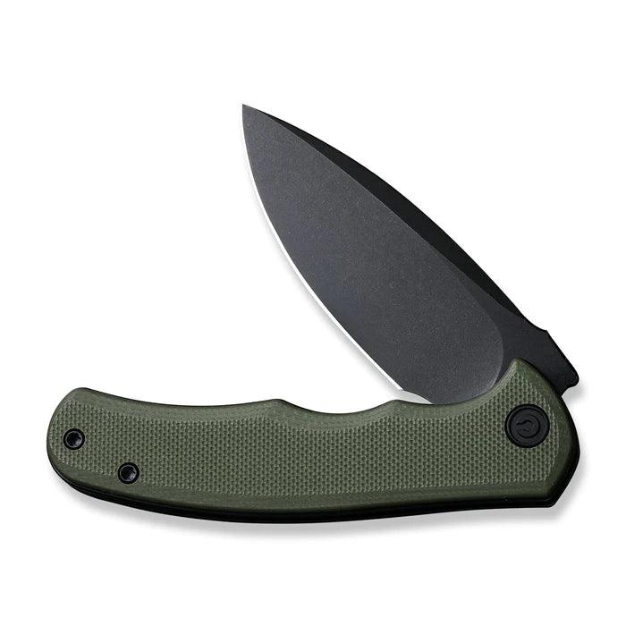 Civivi Mini Praxis Linerlock Green G10 Black Stonewashed Drop Point D2 - Knives.mx