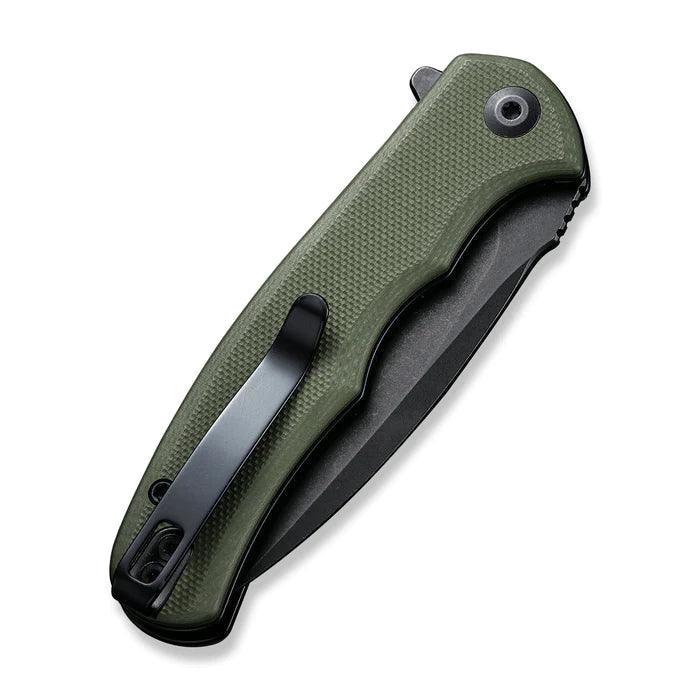 Civivi Mini Praxis Linerlock Green G10 Black Stonewashed Drop Point D2 - Knives.mx