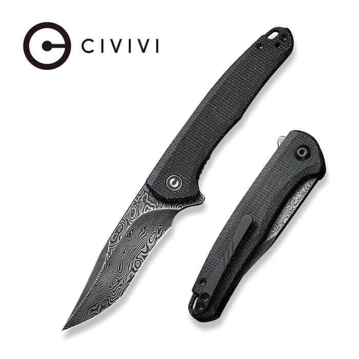 Civivi Mini Sandbar Linerlock Black Micarta Black Damascus - Knives.mx