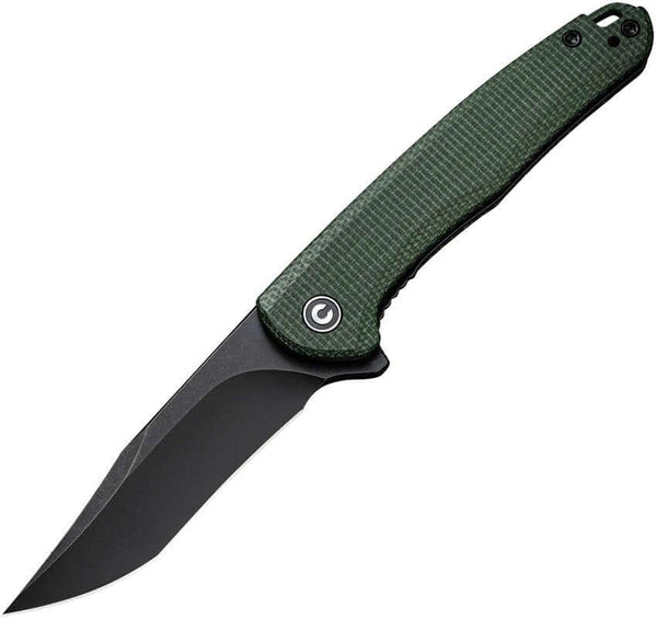 Civivi Mini Sandbar Linerlock Green Micarta Black Stonewashed Nitro-V - Knives.mx