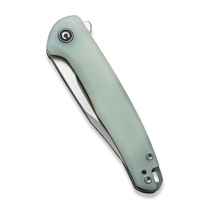 Civivi Mini Sandbar Linerlock Natural Jade G10 Satin Nitro-V - Knives.mx