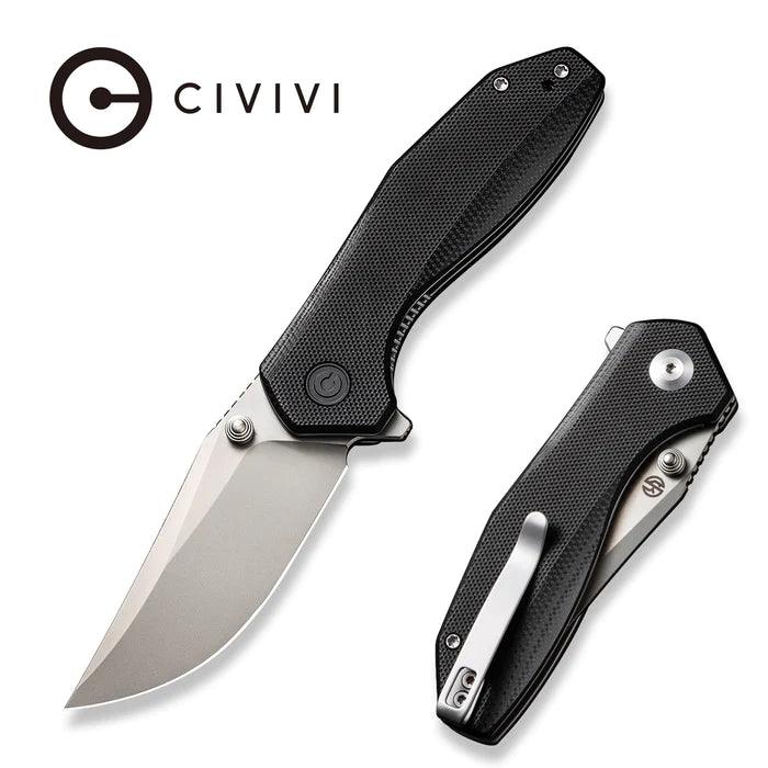 Civivi ODD 22 Linerlock Black G10 Silver Bead Blasted Clip Point 14C28N - Knives.mx