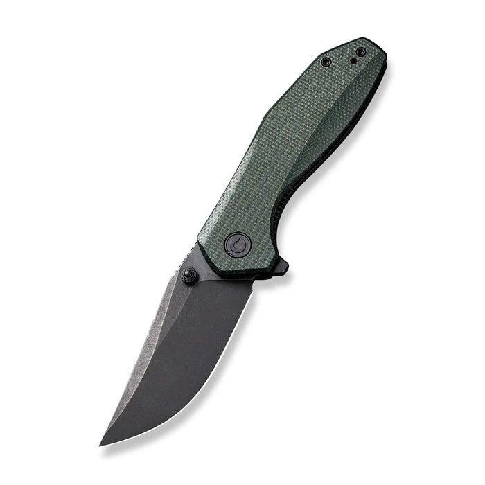 Civivi ODD 22 Linerlock Green Canvas Micarta Black Stonewashed Clip Point 14C28N - Knives.mx