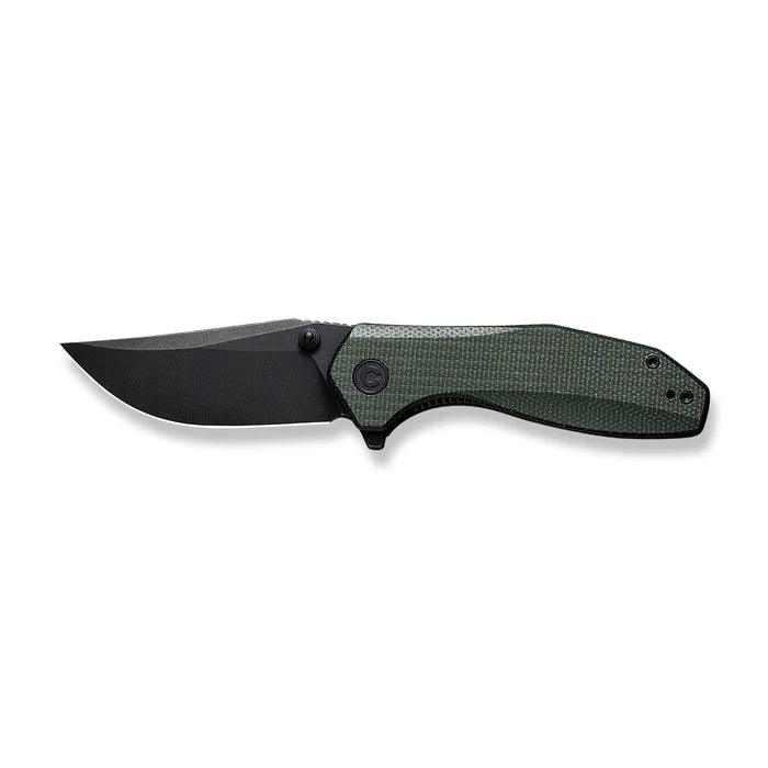 Civivi ODD 22 Linerlock Green Canvas Micarta Black Stonewashed Clip Point 14C28N - Knives.mx