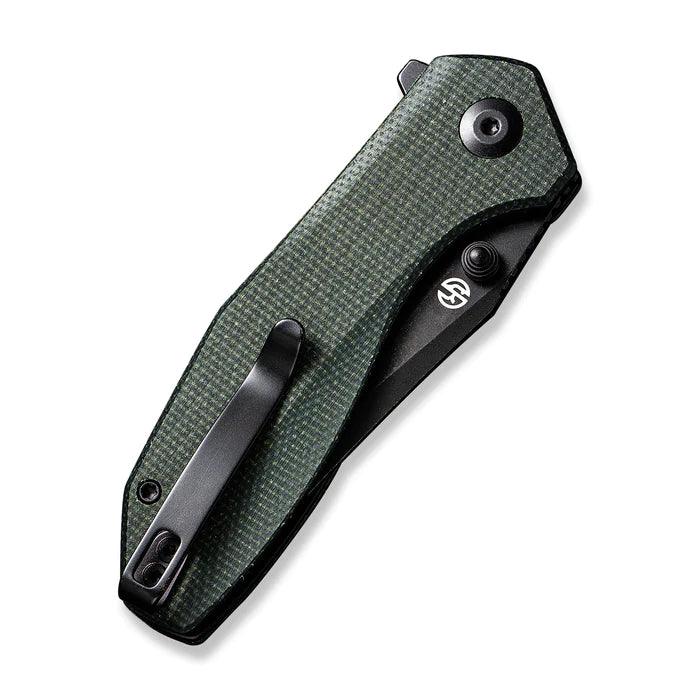 Civivi ODD 22 Linerlock Green Canvas Micarta Black Stonewashed Clip Point 14C28N - Knives.mx