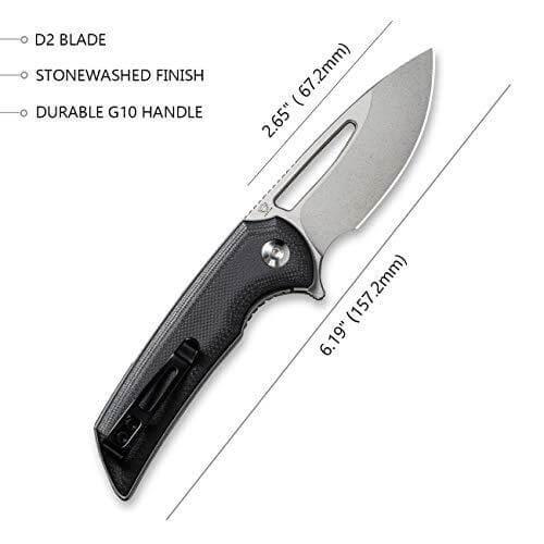 Civivi Odium Linerlock Black G10 Stonewashed D2 - Knives.mx