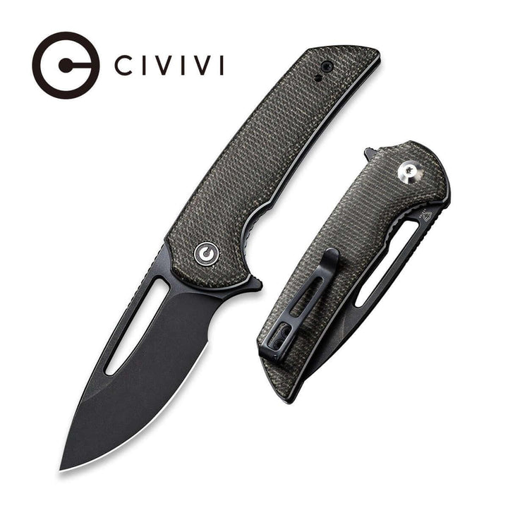 Civivi Odium Linerlock Dark Green Micarta Black Stonewashed D2 - Knives.mx