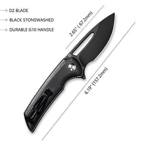 Civivi Odium Linerlock G10 Black Stonewashed D2 - Knives.mx