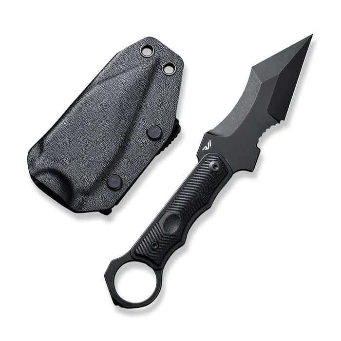Civivi Orthrus Fixed Blade Black G10 Contoured Stonewashed Nitro-V - Knives.mx