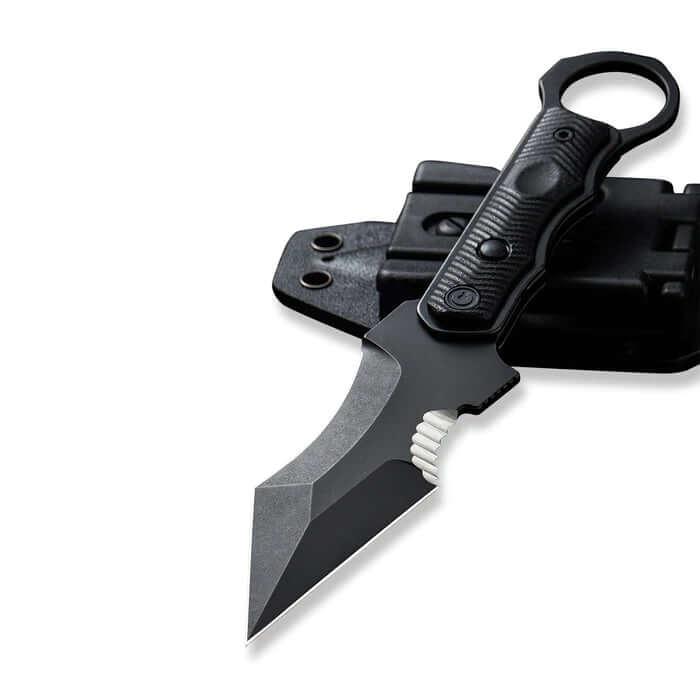 Civivi Orthrus Fixed Blade Black G10 Contoured Stonewashed Nitro-V - Knives.mx