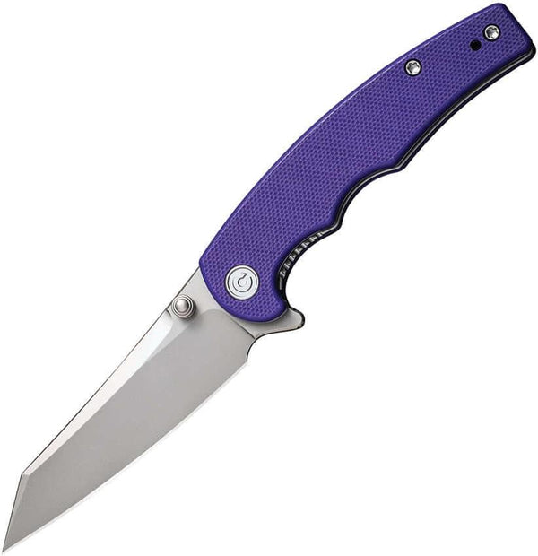 Civivi P87 Folder Purple G10 Reverse Tanto Silver Bead Blasted Nitro-V - Knives.mx