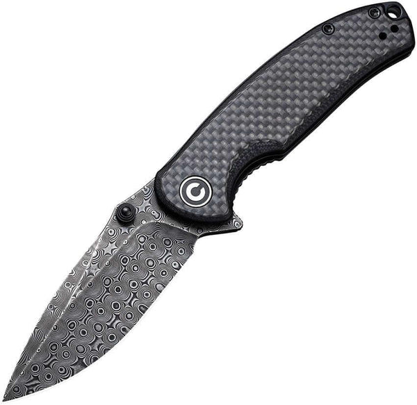 Civivi Pintail Linerlock CF On Black G10 Damascus - Knives.mx