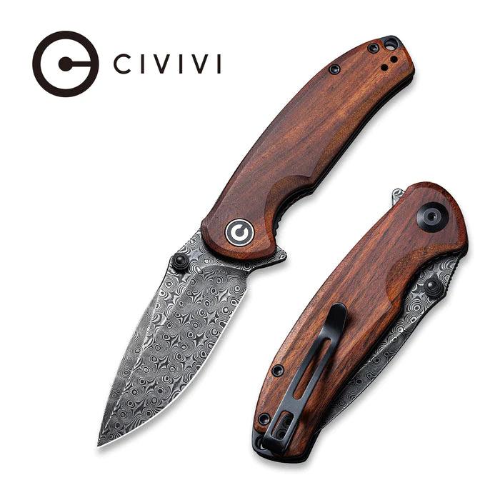 Civivi Pintail Linerlock Cuibourtia Wood Damascus Blade - Knives.mx