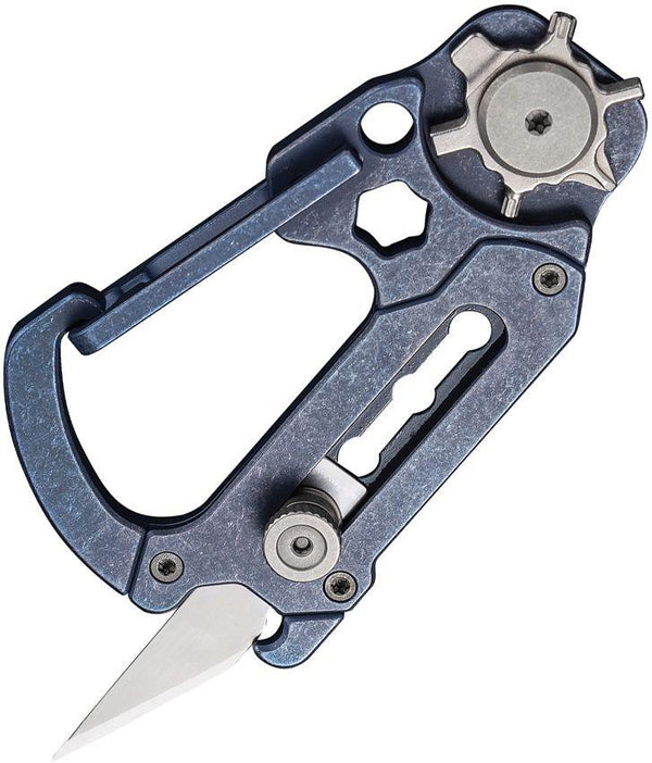 Civivi Polymorph Carabiner Multitool Blue Stonewash Titanium Replaceable 9Cr18MoV - Knives.mx