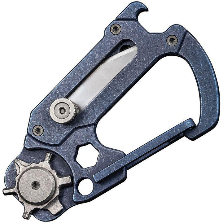 Civivi Polymorph Carabiner Multitool Blue Stonewash Titanium Replaceable 9Cr18MoV - Knives.mx