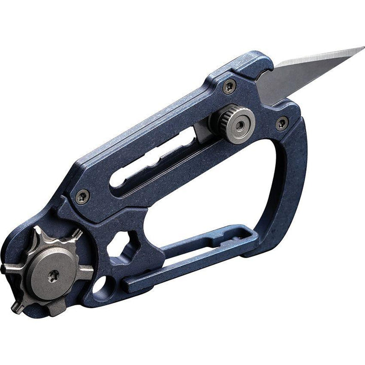 Civivi Polymorph Carabiner Multitool Blue Stonewash Titanium Replaceable 9Cr18MoV - Knives.mx