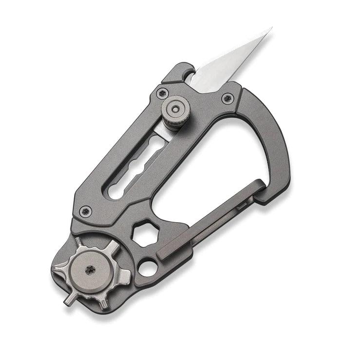 Civivi Polymorph Carabiner Multitool Gray Stonewash Titanium Replaceable 9Cr18MoV - Knives.mx