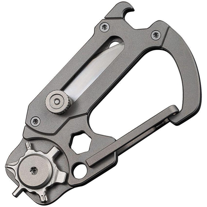 Civivi Polymorph Carabiner Multitool Gray Stonewash Titanium Replaceable 9Cr18MoV - Knives.mx