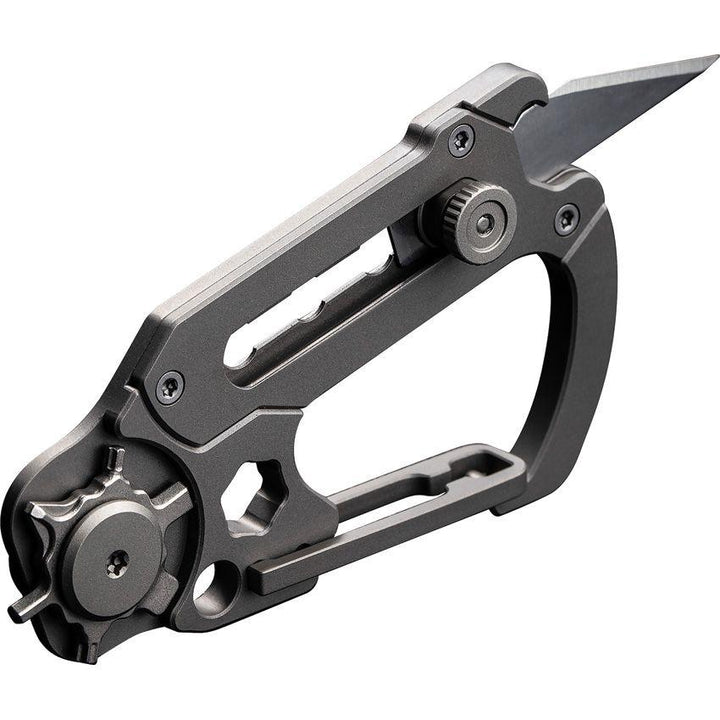 Civivi Polymorph Carabiner Multitool Gray Stonewash Titanium Replaceable 9Cr18MoV - Knives.mx