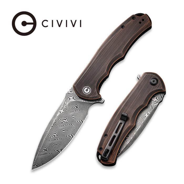 Civivi Praxis Linerlock Copper Black Damascus - Knives.mx