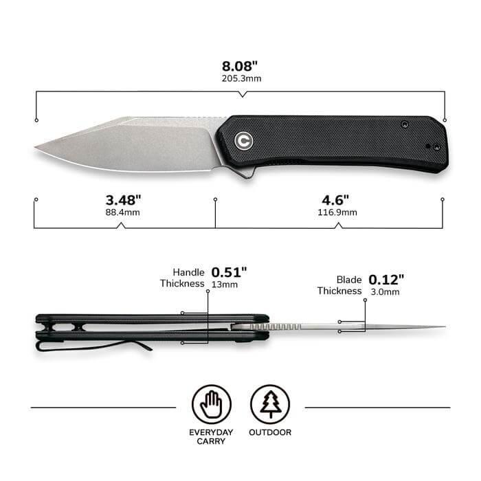 Civivi Relic Linerlock Black G10 Gray Stonewashed Nitro-V - Knives.mx