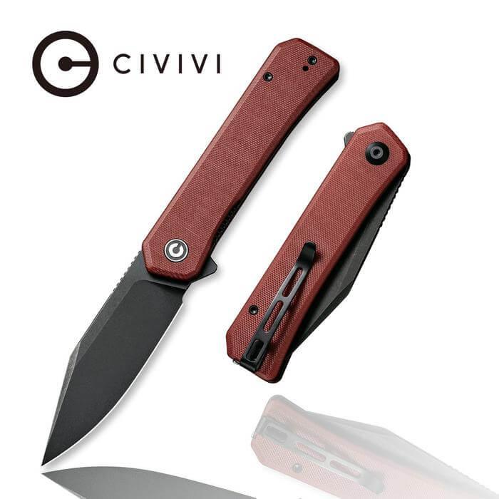 Civivi Relic Linerlock Burgundy G10 Black Stonewashed Nitro-V - Knives.mx