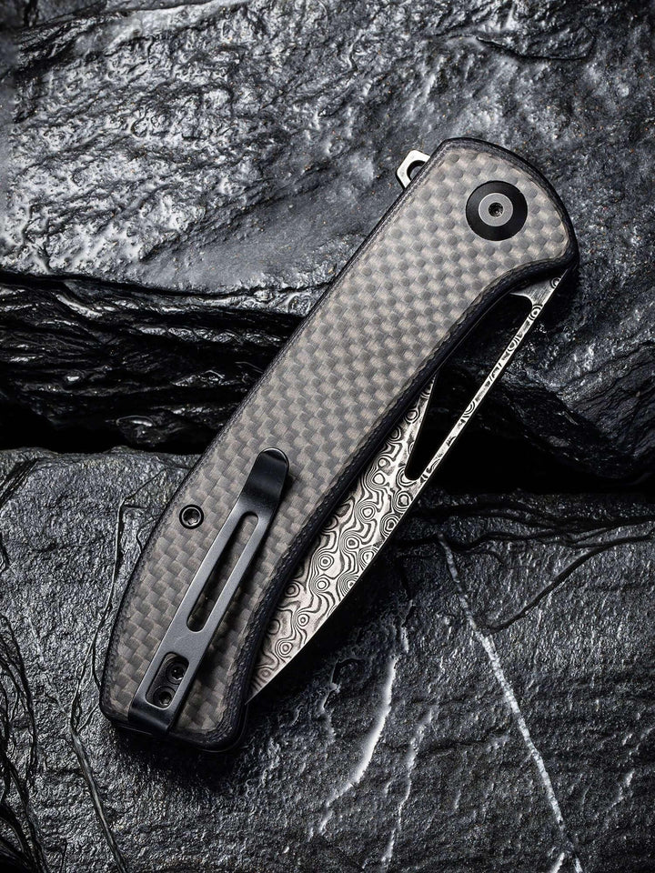 Civivi Riffle Linerlock Black G10 With CF Damascus - Knives.mx