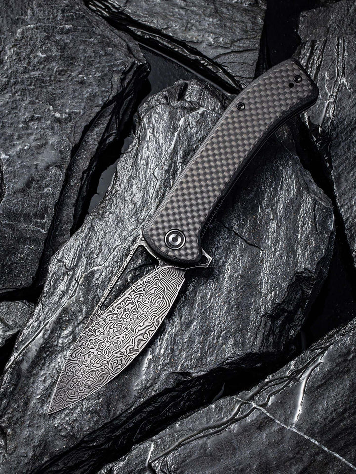 Civivi Riffle Linerlock Black G10 With CF Damascus - Knives.mx