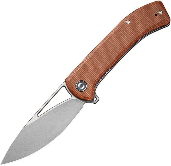 Civivi Riffle Linerlock Brown Micarta Gray Stonewashed 14C28N - Knives.mx