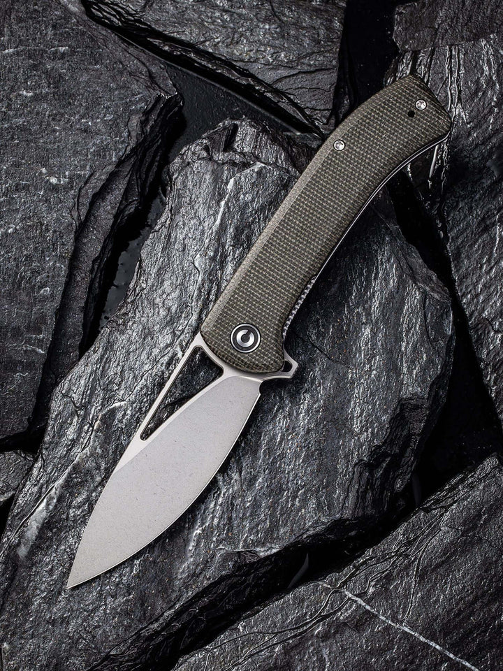 Civivi Riffle Linerlock Dark Green Micarta Gray Stonewashed 14C28N - Knives.mx