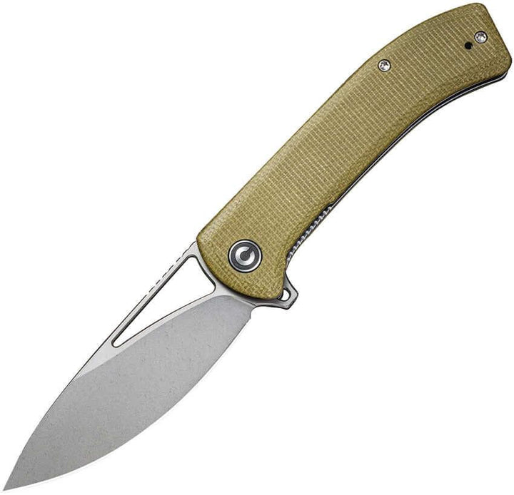 Civivi Riffle Linerlock Olive Micarta Gray Stonewashed 14C28N - Knives.mx