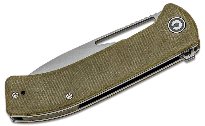 Civivi Riffle Linerlock Olive Micarta Gray Stonewashed 14C28N - Knives.mx